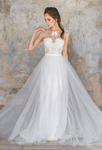 Chic Wedding Dresses A-line Scoop Rhinestone Short Train Tulle Bridal Gown JKW153