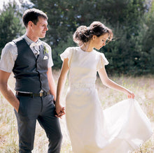 Simple Wedding Dresses Scoop A-line Floor-length Sexy Cheap Bridal Gown JKW155
