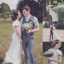 Simple Wedding Dresses Scoop A-line Floor-length Sexy Cheap Bridal Gown JKW155