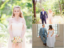 Beautiful Wedding Dresses A-line Off-the-shoulder Lace Chiffon Short Bridal Gown JKW159