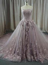 Ball Gown Wedding Dresses Luxury Brush Train Lace-up Sweetheart Tulle Bridal Gown JKW164