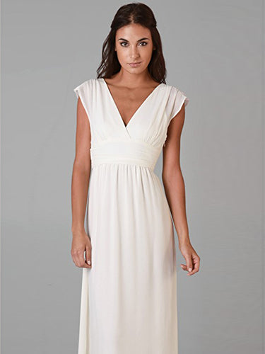 Cheap Wedding Dresses Aline Floor-length V-neck Chic Simple Bridal Gown JKW181|Annapromdress