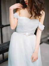 Cheap Wedding Dresses Off-the-shoulder Short Train Ruffles Simple Bridal Gown JKW184|Annapromdress