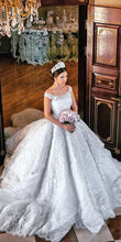 Beautiful Wedding Dresses Ball Gown Off-the-shoulder Lace Big White Bridal Gown JKW198|Annapromdress