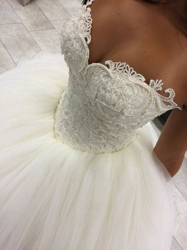 Ball Gown Wedding Dresses Romantic Sweetheart Beading Sexy Big Bridal Gown JKW199|Annapromdress