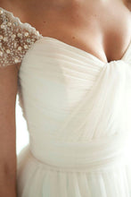 Beach Wedding Dresses Aline Sweetheart Sexy Beading Simple Tulle Bridal Gown JKW203|Annapromdress