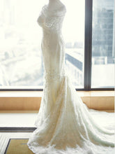 Mermaid Wedding Dresses Romantic Off-the-shoulder Sweep Train Lace Bridal Gown JKW208|Annapromdress