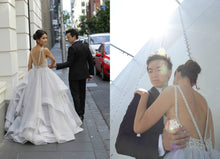 Beautiful Wedding Dresses Aline Open Back Sweep Train Chic Romantic Bridal Gown JKW209|Annapromdress
