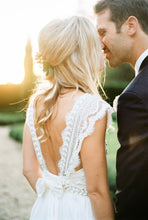 Romantic Wedding Dresses V-neck Straps Modest Open Back Beach Bridal Gown JKW210|Annapromdress