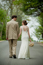 Beach Wedding Dresses Sheath Straps V-neck Chiffon Lace Sexy Bridal Gown JKW211|Annapromdress