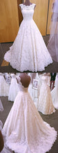 Open Back Wedding Dresses Aline Short Train Chic Romantic Lace Bridal Gown JKW212|Annapromdress