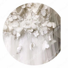 Open Back Wedding Dresses Butterfly Romantic Appliques Simple Bridal Gown JKW230