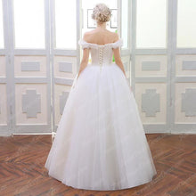 Romantic Wedding Dresses Off-the-shoulder Ball Gown Tulle Simple Bridal Gown JKW231|Annapromdress