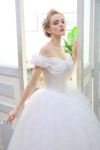 Romantic Wedding Dresses Off-the-shoulder Ball Gown Tulle Simple Bridal Gown JKW231|Annapromdress