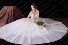 Beautiful Wedding Dresses Floor-length A-line Appliques V-neck Beading Bridal Gown JKW232|Annapromdress