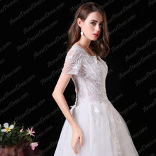 Beautiful Wedding Dresses Floor-length A-line Appliques V-neck Beading Bridal Gown JKW232|Annapromdress