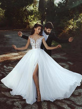 Cheap Wedding Dresses Floor-length A-line Appliques Simple Chiffon Bridal Gown JKW235|Annapromdress