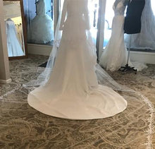 Simple Wedding Dresses A-line Off-the-shoulder Elegant Long Sleeve Bridal Gown JKW236|Annapromdress