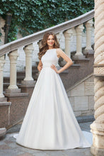 Cheap Wedding Dresses Scoop Romantic A-line Long Train Simple Satin Bridal Gown JKW249|Annapromdress
