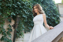 Cheap Wedding Dresses Scoop Romantic A-line Long Train Simple Satin Bridal Gown JKW249|Annapromdress