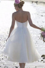 Short Wedding Dresses Strapless Tea-length Romantic Tulle Simple Bridal Gown JKW251|Annapromdress