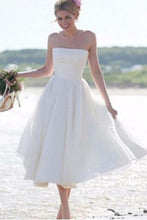 Short Wedding Dresses Strapless Tea-length Romantic Tulle Simple Bridal Gown JKW251|Annapromdress