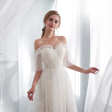 Half Sleeve Wedding Dresses A-line Short Train Elegant Simple Romatic Lace Bridal Gown JKW259|Annapromdress