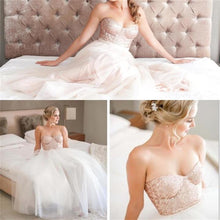 Simple Wedding Dresses A-line Sweetheart Elegant Sequins Lace Cheap Bridal Gown JKW262|Annapromdress