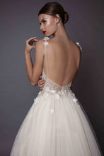 Backless Wedding Dresses A-line Hand-Made Flower Tulle Simple Open Back Bridal Gown JKW265|Annapromdress