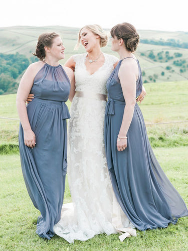 Lace Wedding Dresses V-neck Sheath Sweep Train Chic Romantic Bridal Gown JKW280|Annapromdress