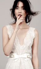 Simple Wedding Dresses A Line V-neck Floor-length Romantic Lace Bridal Gown JKW282|Annapromdress