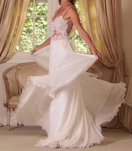 Open Back Wedding Dresses V-neck A Line Chic Simple Backless Cheap Bridal Gown JKW284|Annapromdress
