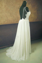 Open Back Wedding Dresses V-neck A Line Chic Simple Backless Cheap Bridal Gown JKW284|Annapromdress