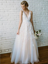 Beautiful Wedding Dresses with Straps A-line Beading Lace Romantic Bridal Gown JKW293|Annapromdress