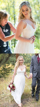 Simple Wedding Dresses Romantic Lace Spaghetti Straps Aline Long Cheap Bridal Gown JKW297|Annapromdress
