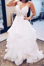 Beach Wedding Dresses Romantic Spaghetti Straps Simple Lace A-line Bridal Gown JKW311|Annapromdress