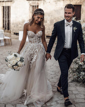 Beautiful Wedding Dresses Sweetheart Sweep Train Aline See Through Long Bridal Gown JKW315|Annapromdress