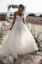 Beautiful Wedding Dresses Sweetheart Sweep Train Aline See Through Long Bridal Gown JKW315|Annapromdress