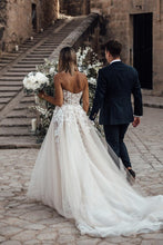 Beautiful Wedding Dresses Sweetheart Sweep Train Aline See Through Long Bridal Gown JKW315|Annapromdress