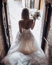 Beautiful Wedding Dresses Sweetheart Sweep Train Aline See Through Long Bridal Gown JKW315|Annapromdress