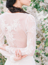 Ombre Wedding Dresses V-neck Aline Romantic Long Sleeve Two Piece Bridal Gown JKW318|Annapromdress