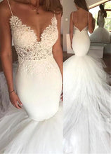 Backless Wedding Dresses Mermaid Spaghetti Straps Simple Open Back Bridal Gown JKW320|Annapromdress