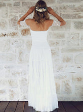 Lace Wedding Dresses Off-the-shoulder A Line Ivory Floor-length Chic Bridal Gown JKW328|Annapromdress