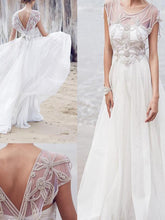 Open Back Wedding Dresses Aline Romantic Beautiful Beading Sparkly Bridal Gown JKW329|Annapromdress