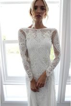 Open Back Wedding Dresses Beautiful Lace Backless Long Sleeve Bridal Gown JKW338|Annapromdress