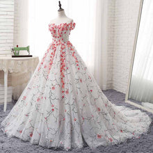 Ball Gown Wedding Dresses Off-the-shoulder Lace Romantic Beautiful Bridal Gown JKW341|Annapromdress