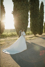 Beautiful Wedding Dresses Bateau Embroidery Romantic Half Sleeve Bridal Gown JKW345|Annapromdress
