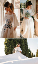 Beautiful Wedding Dresses Bateau Embroidery Romantic Half Sleeve Bridal Gown JKW345|Annapromdress