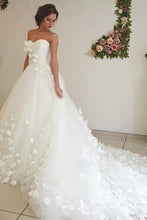 Long Train Wedding Dresses Sweetheart Butterfly Beautiful Long Bridal Gown JKW350|Annapromdress