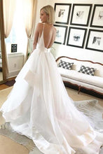 Open Back Wedding Dresses Brush Train Chic Spaghetti Straps Simple Bridal Gown JKW351|Annapromdress